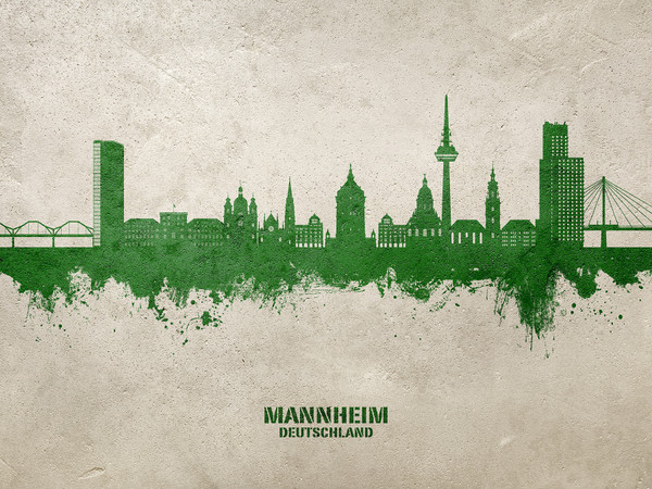 Mannheim Deutschland Skyline Cityscape Poster Art Print