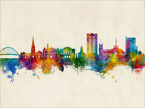 Blackburn England Skyline Cityscape Poster Art Print