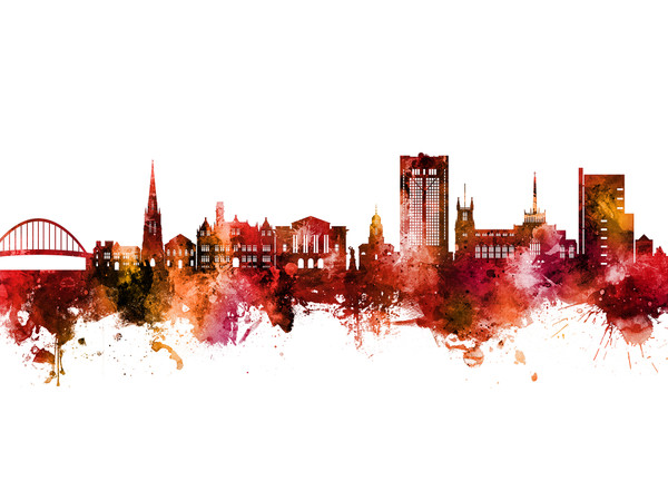 Blackburn England Skyline Cityscape Poster Art Print