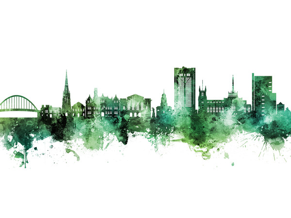 Blackburn England Skyline Cityscape Poster Art Print