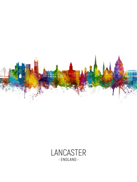 Lancaster England Skyline Cityscape Poster Art Print