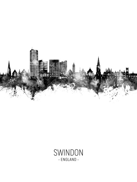 Swindon England Skyline Cityscape Poster Art Print