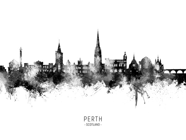 Perth Scotland Skyline Cityscape Poster Art Print