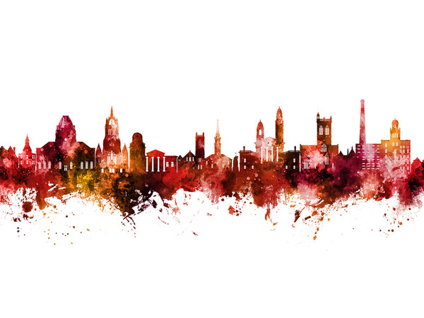 Paisley Scotland Skyline Cityscape Poster Art Print