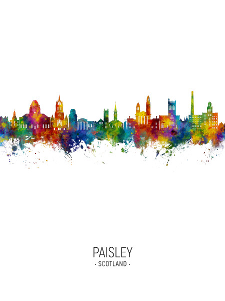 Paisley Scotland Skyline Cityscape Poster Art Print