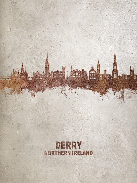 Derry Northern Ireland Skyline Cityscape Poster Art Print