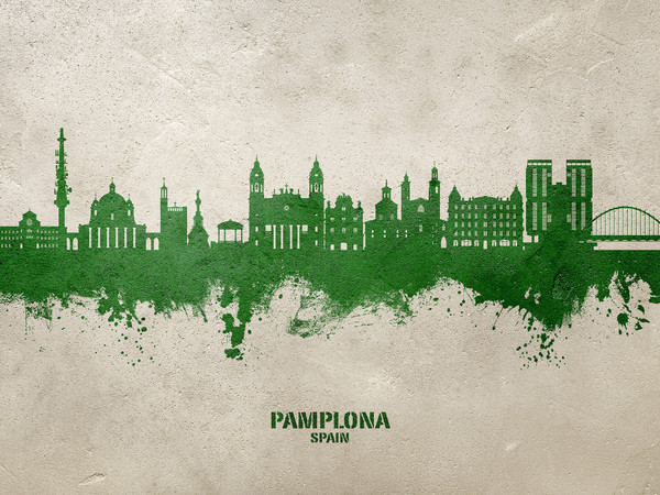 Pamplona Spain Skyline Cityscape Poster Art Print