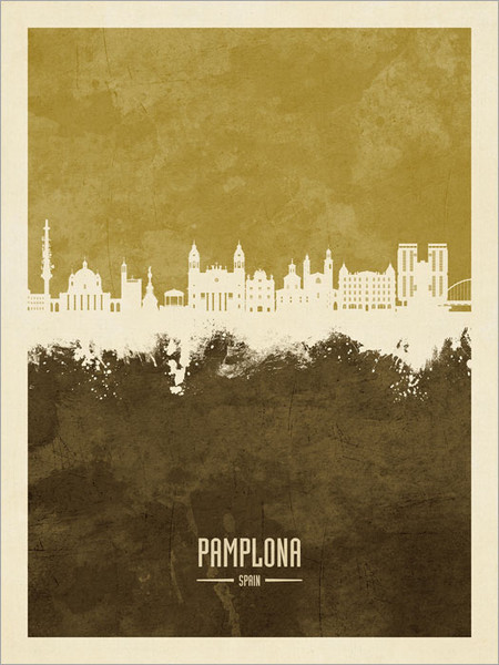 Pamplona Spain Skyline Cityscape Poster Art Print