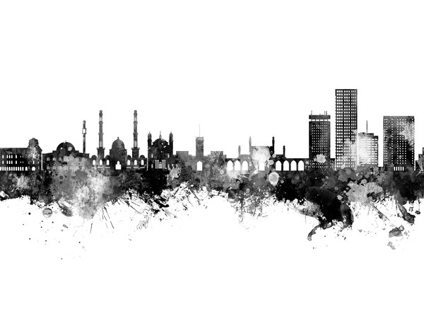 Kabul Afghanistan Skyline Cityscape Poster Art Print