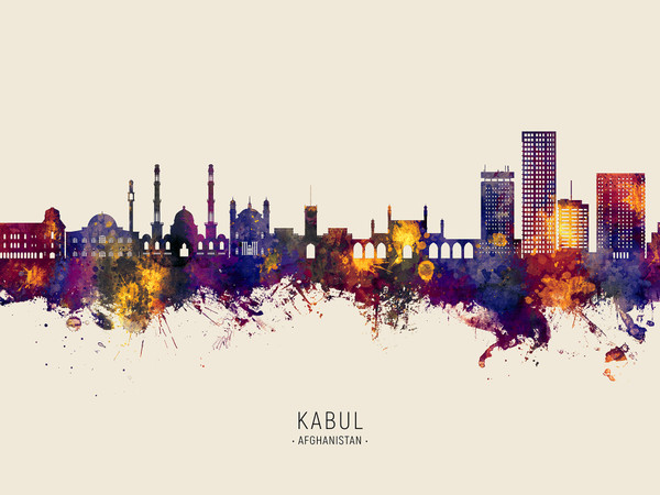 Kabul Afghanistan Skyline Cityscape Poster Art Print