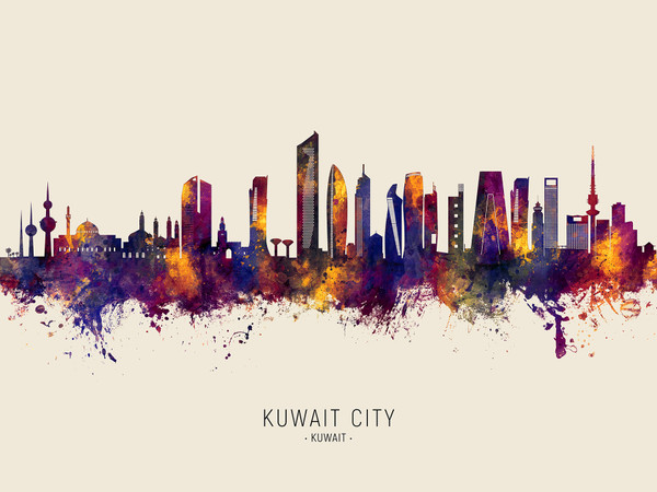 Kuwait City Kuwait Skyline Cityscape Poster Art Print