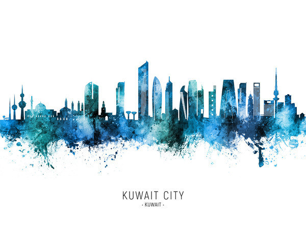 Kuwait City Kuwait Skyline Cityscape Poster Art Print