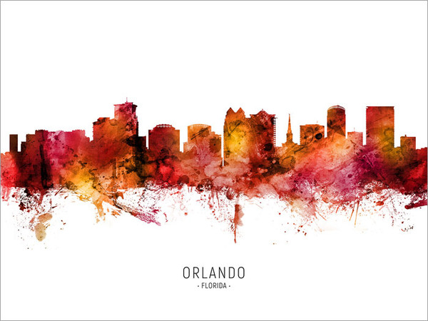 Orlando Florida Skyline Cityscape Poster Art Print