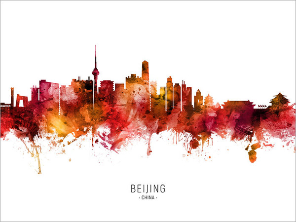 Beijing China Skyline Cityscape Poster Art Print
