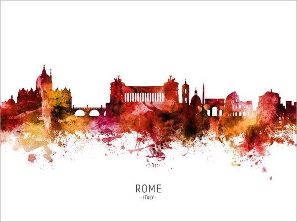 Rome Italy Skyline Cityscape Poster Art Print