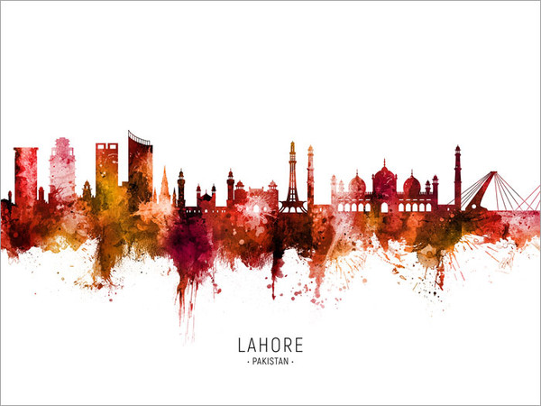 Lahore Pakistan Skyline Cityscape Poster Art Print