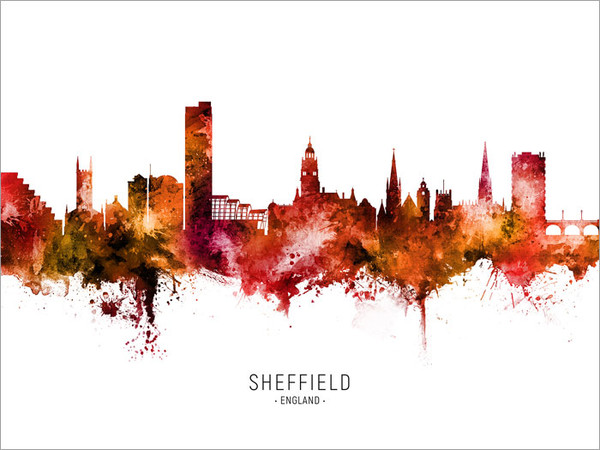 Sheffield England Skyline Cityscape Poster Art Print