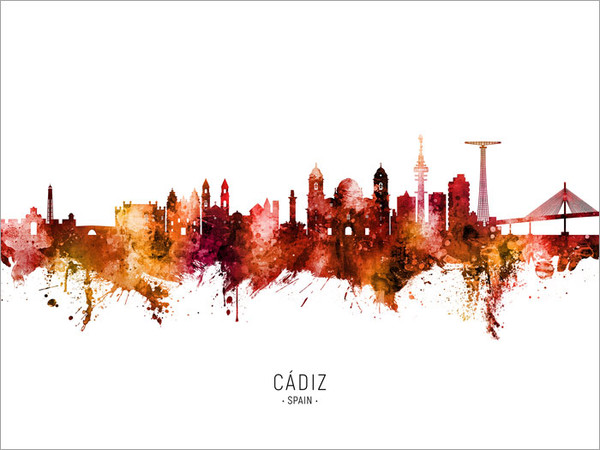 Cádiz Spain Skyline Cityscape Poster Art Print