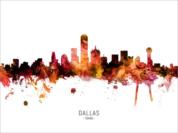 Dallas Texas Skyline Cityscape Poster Art Print