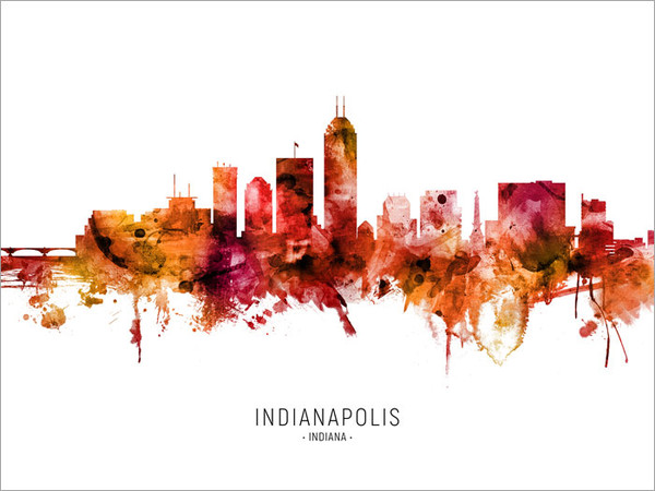 Indianapolis Indiana Skyline Cityscape Poster Art Print