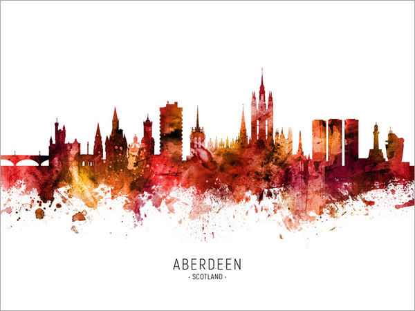 Aberdeen Scotland Skyline Cityscape Poster Art Print