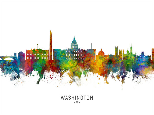 Washington DC Skyline Cityscape Poster Art Print
