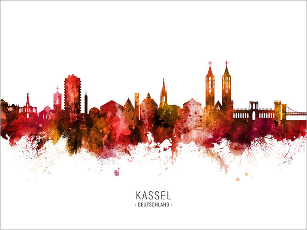 Kassel Deutschland Skyline Cityscape Poster Art Print