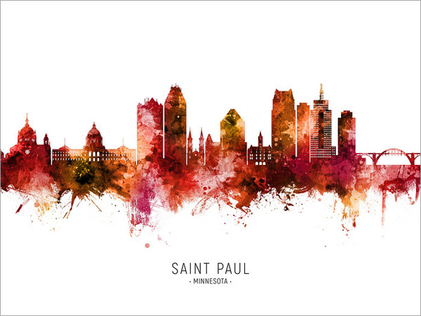 Saint Paul Minnesota Skyline Cityscape Poster Art Print