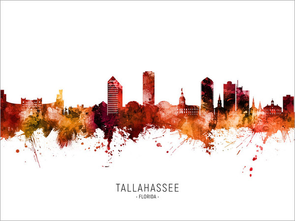 Tallahassee Florida Skyline Cityscape Poster Art Print