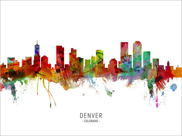 Denver Colorado Skyline Cityscape Poster Art Print