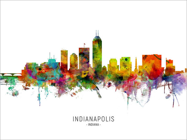 Indianapolis Indiana Skyline Cityscape Poster Art Print