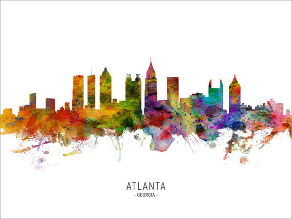 Atlanta Georgia Skyline Cityscape Poster Art Print
