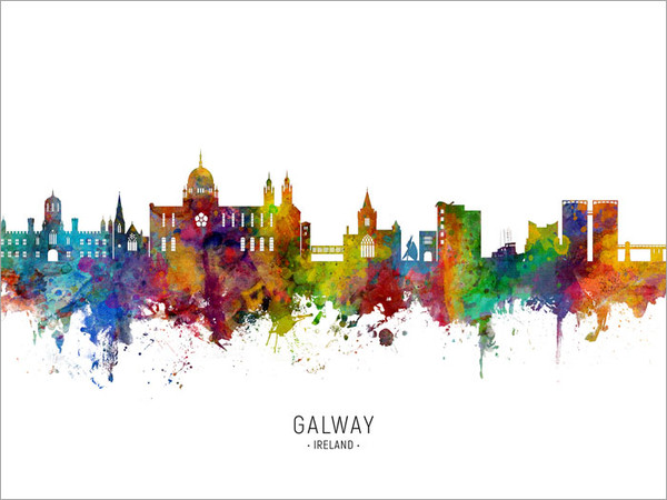 Galway Ireland Skyline Cityscape Poster Art Print