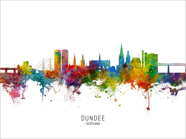 Dundee Scotland Skyline Cityscape Poster Art Print