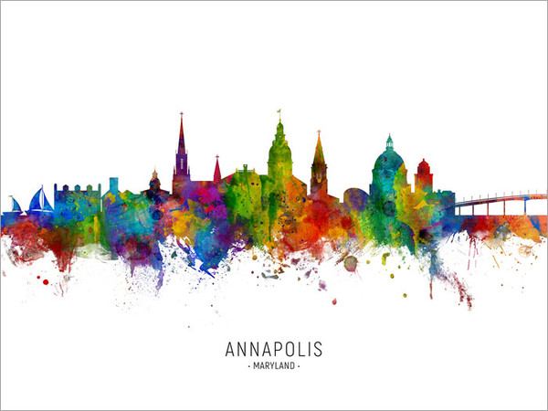 Annapolis Maryland Skyline Cityscape Poster Art Print