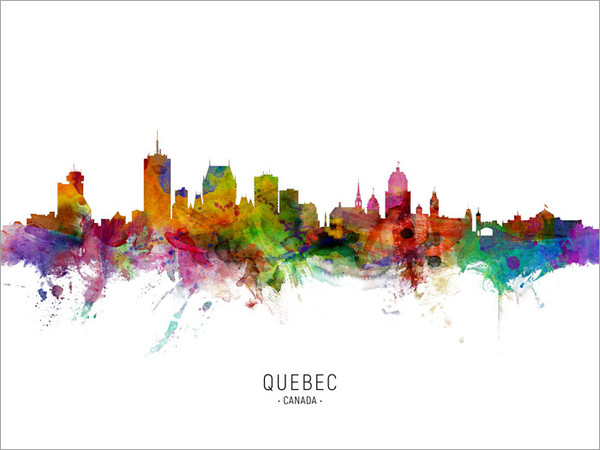 Quebec Canada Skyline Cityscape Poster Art Print
