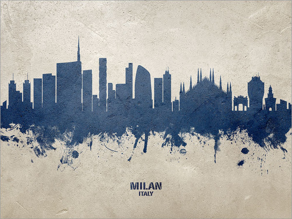 Milan Italy Skyline Cityscape Poster Art Print