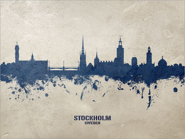 Stockholm Sweden Skyline Cityscape Poster Art Print