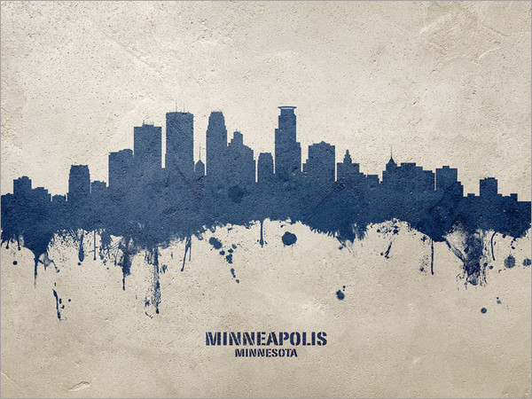 Minneapolis Minnesota Skyline Cityscape Poster Art Print
