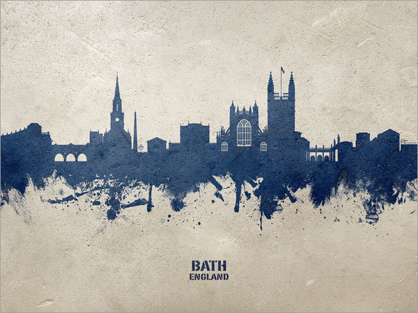Bath England Skyline Cityscape Poster Art Print