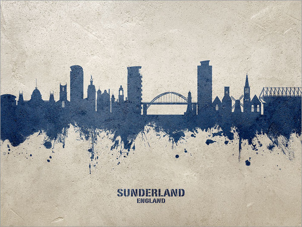 Sunderland England Skyline Cityscape Poster Art Print