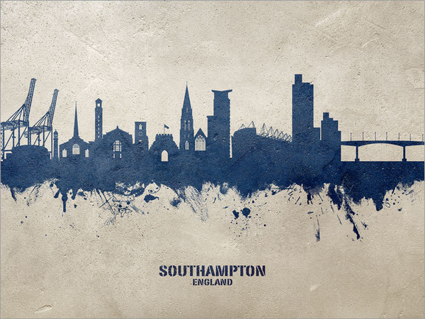 Southampton England Skyline Cityscape Poster Art Print