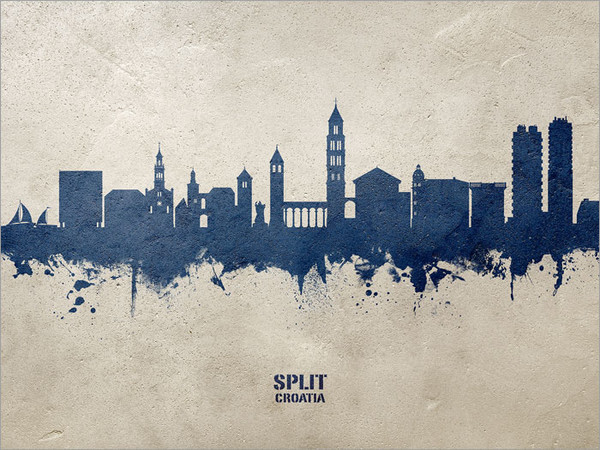 Split Croatia Skyline Cityscape Poster Art Print