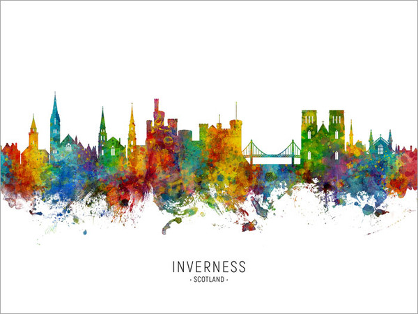 Inverness Scotland Skyline Cityscape Poster Art Print