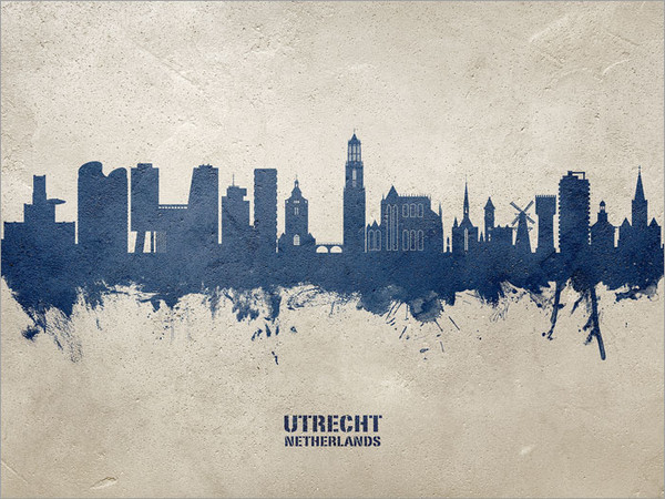 Utrecht Netherlands Skyline Cityscape Poster Art Print