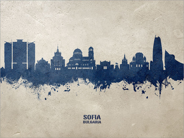 Sofia Bulgaria Skyline Cityscape Poster Art Print