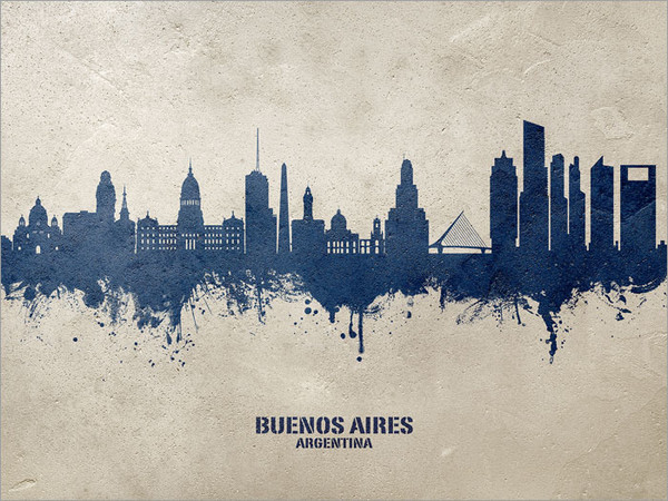 Buenos Aires Argentina Skyline Cityscape Poster Art Print