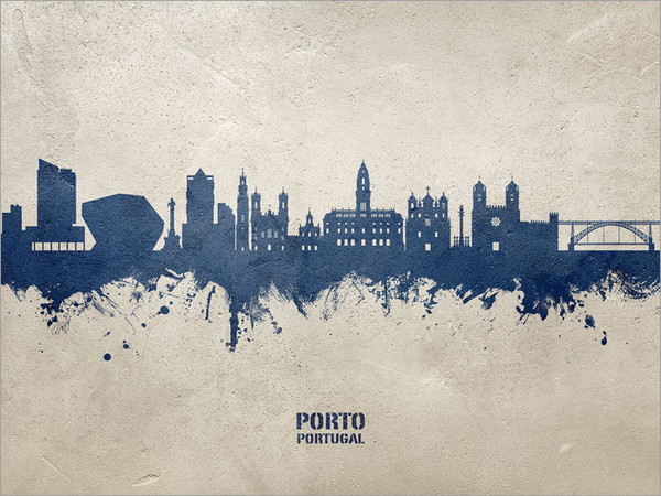 Porto Portugal Skyline Cityscape Poster Art Print