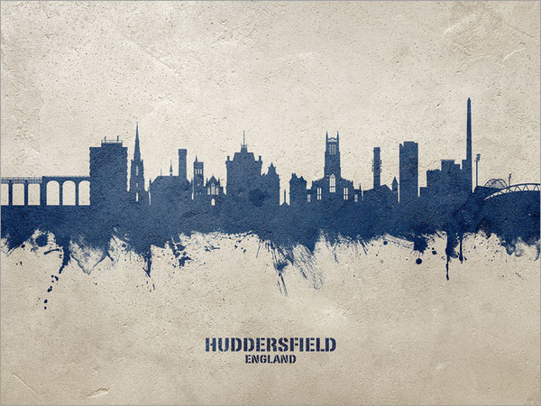 Huddersfield England Skyline Cityscape Poster Art Print