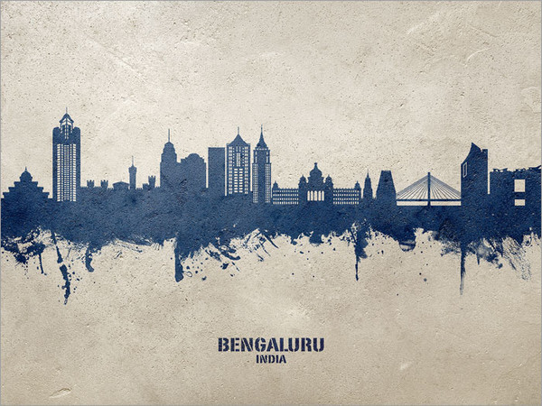 Bengaluru India Skyline Cityscape Poster Art Print